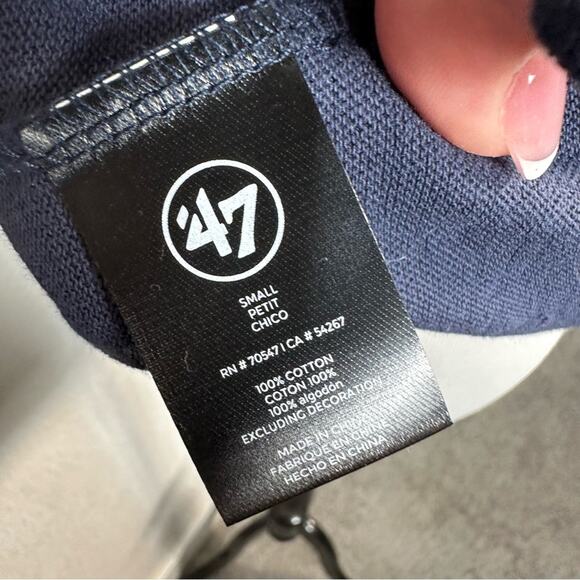 ‘47 Brand NEW Women’s Retro Auburn University Striped Sleeve Tee Size Small - Picture 6 of 7